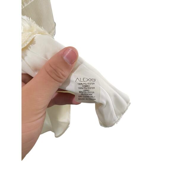 Alexis White Renita Sheer-Panel Long Sleeve Button Front Mini Dress Size Small - Picture 6 of 8